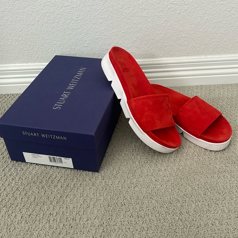 Stuart Weitzman Pimento Suede Sandals